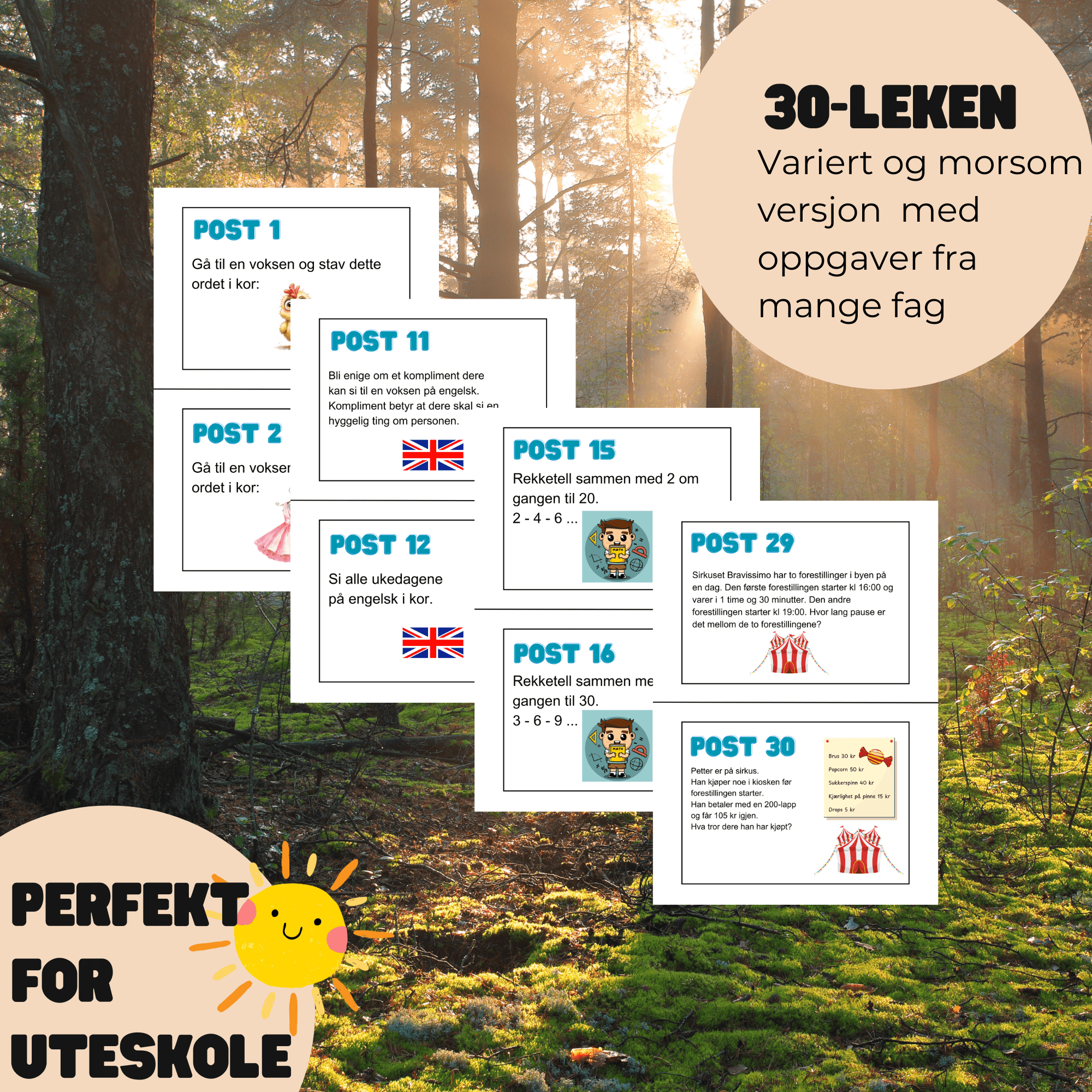 30-leken med varierte, morsomme oppgaver - UTESKOLE