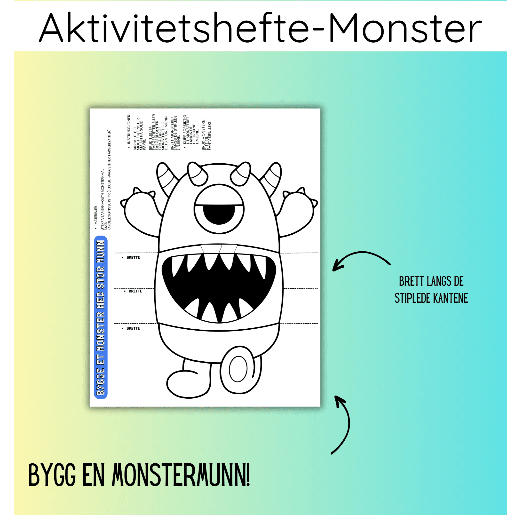 Aktivitetspakke med monster- og dinosaurtema! - Bilde 4