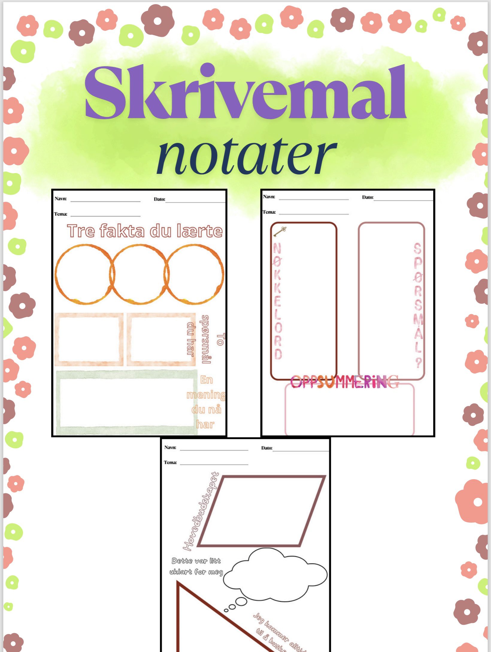 Skrivemal notater