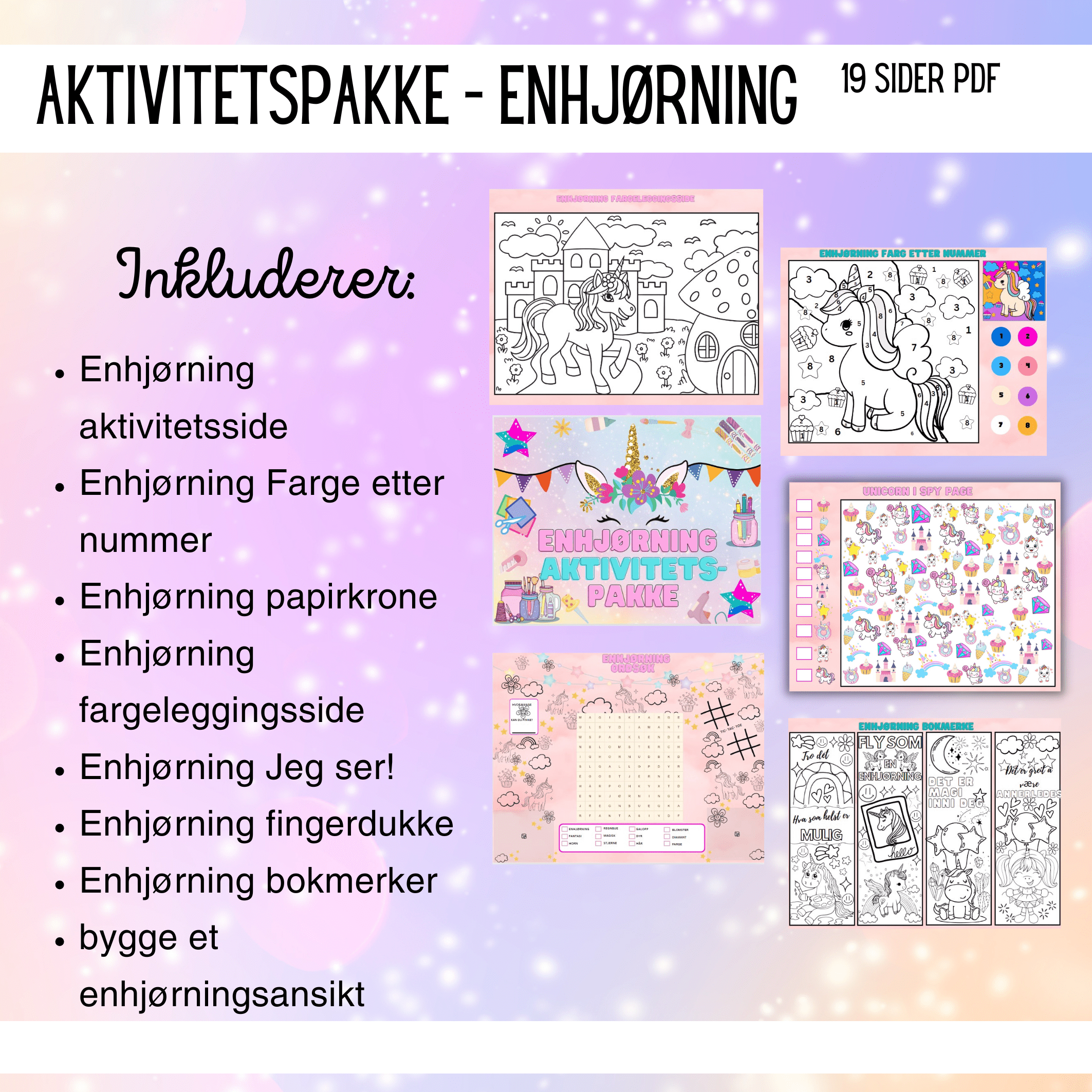 Enhjørning-aktivitetspakke - Bilde 2