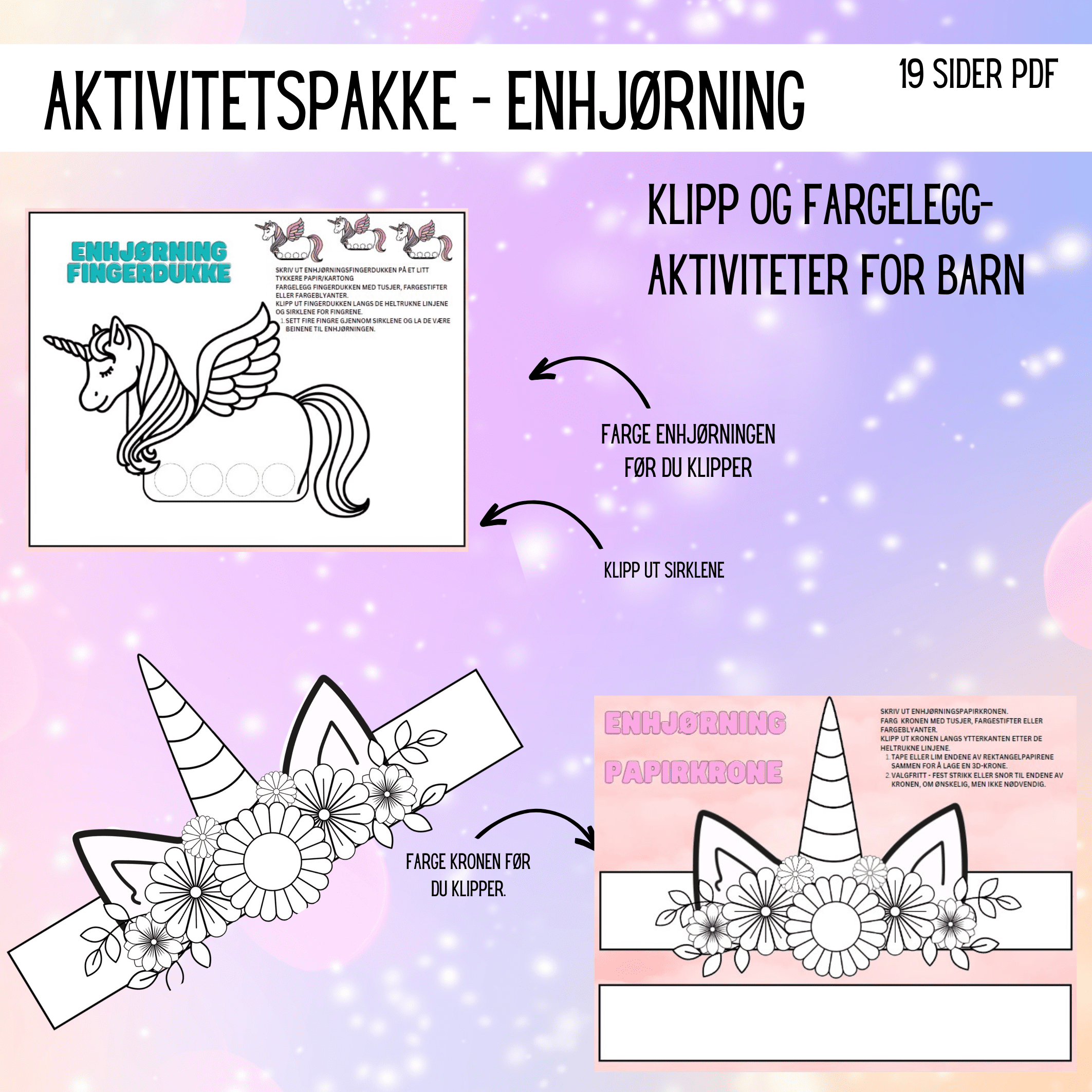 Enhjørning-aktivitetspakke - Bilde 3