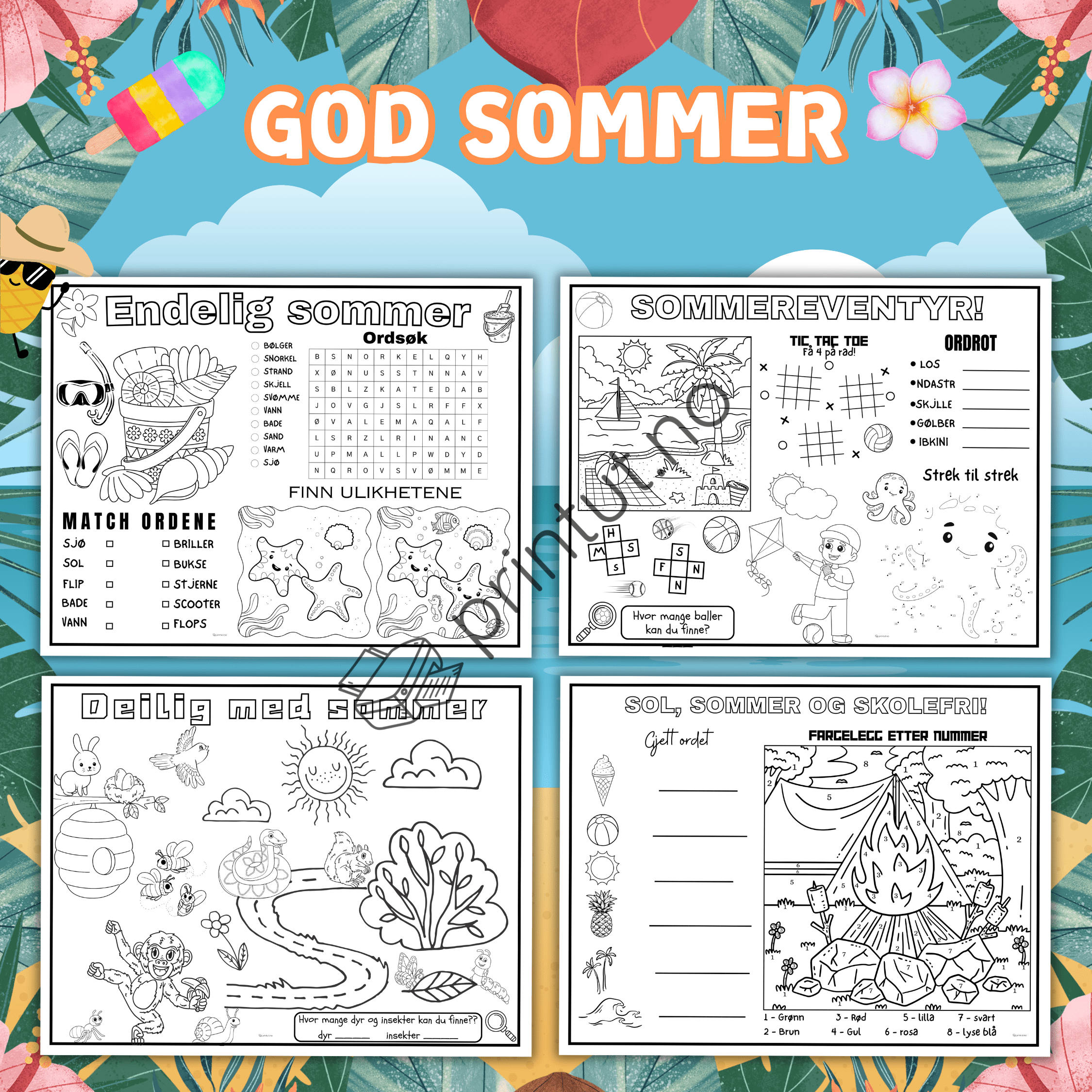 Aktivitetsmatter- sommer - Bilde 2