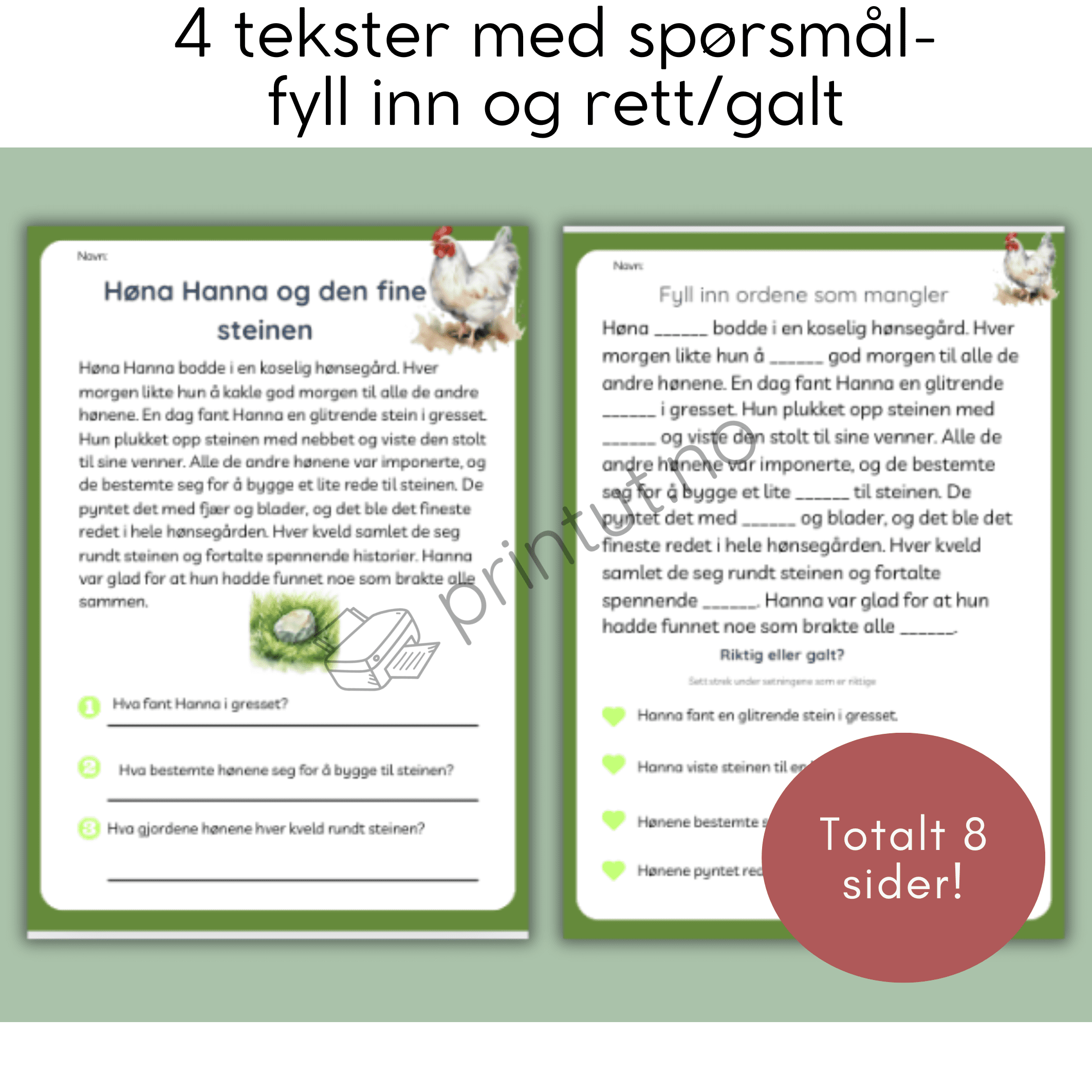 Leseforståelse- Gårdsdyr - Bilde 2