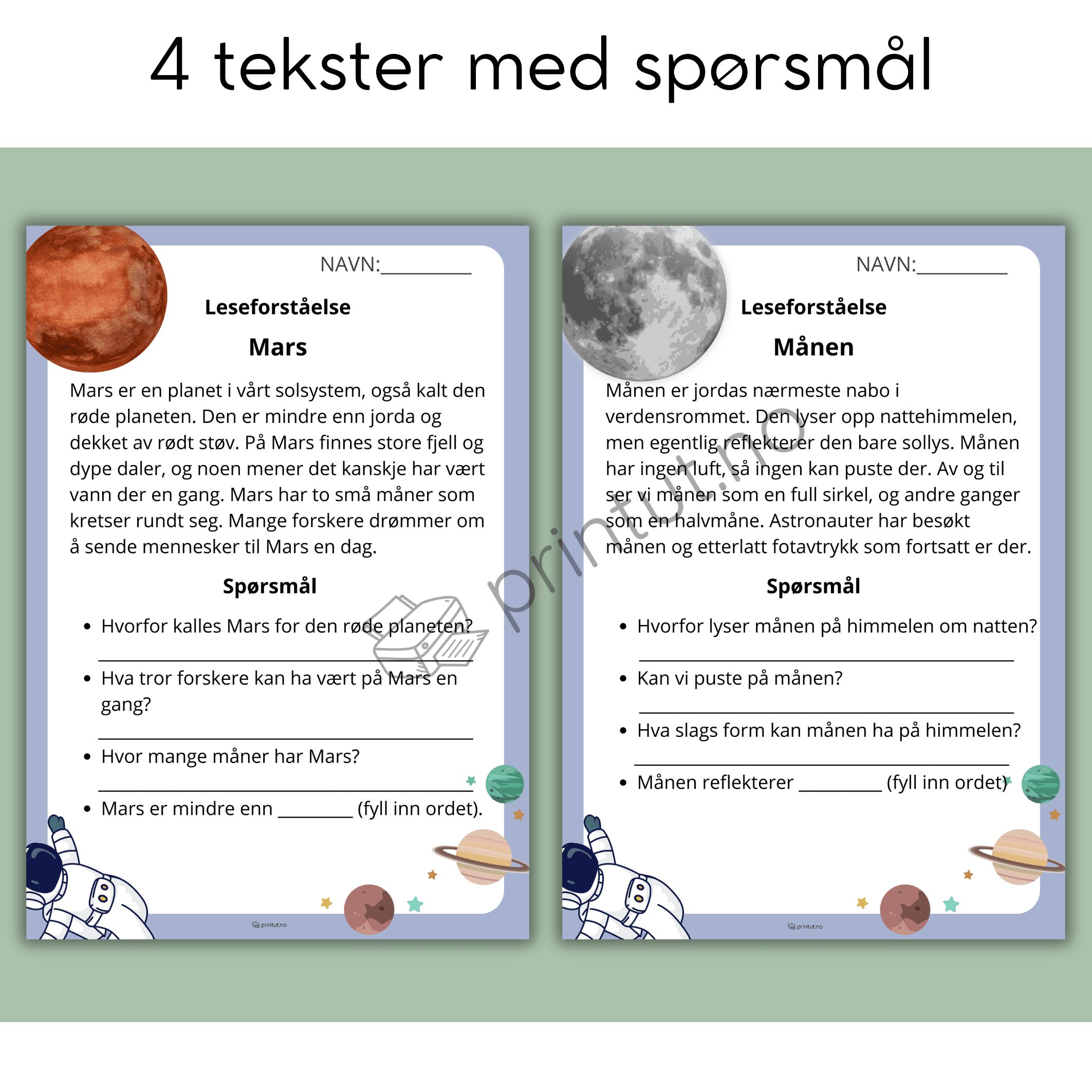 Verdensrommet-leseforståelse - Bilde 2