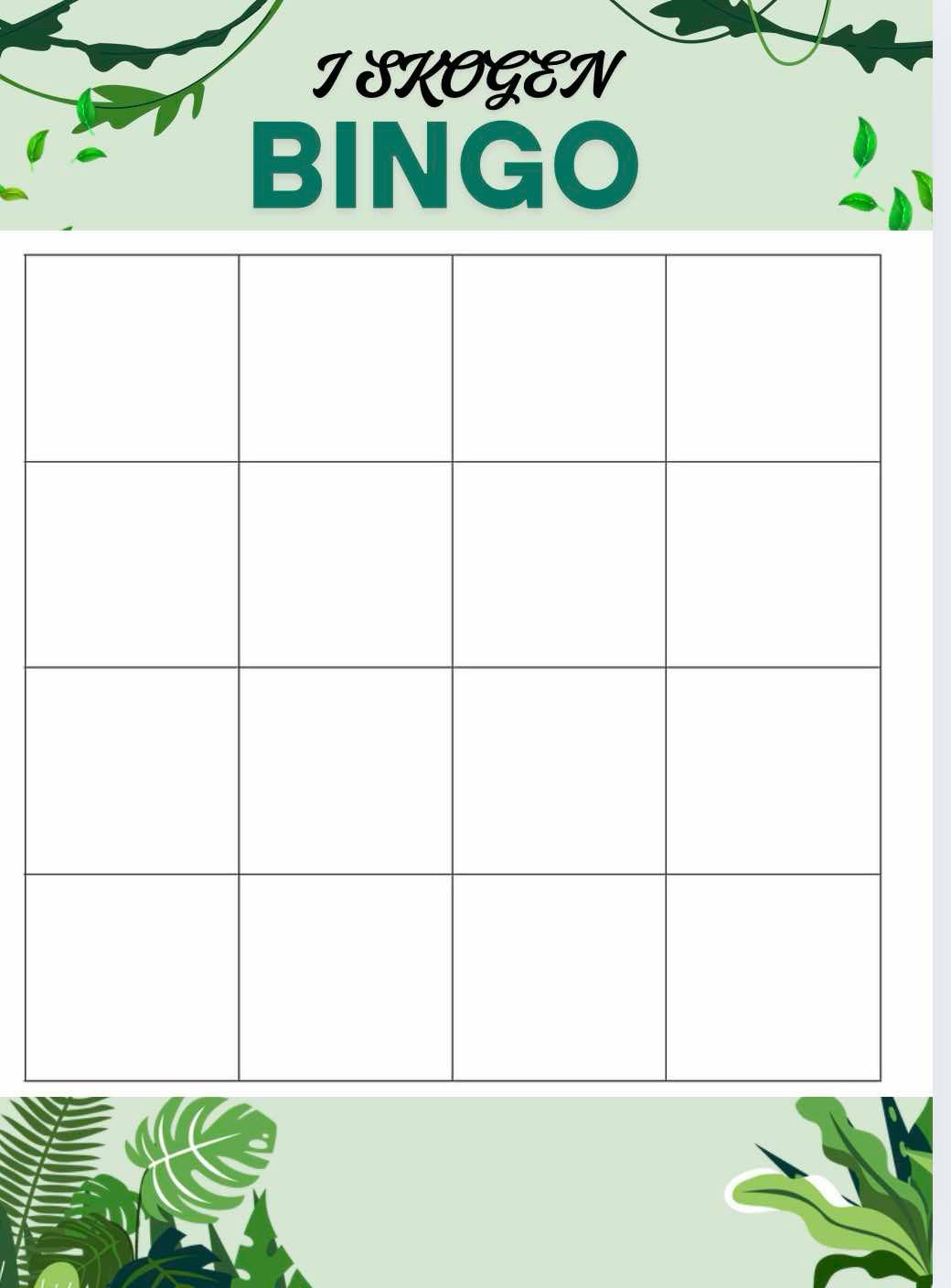 I skogen BINGO
