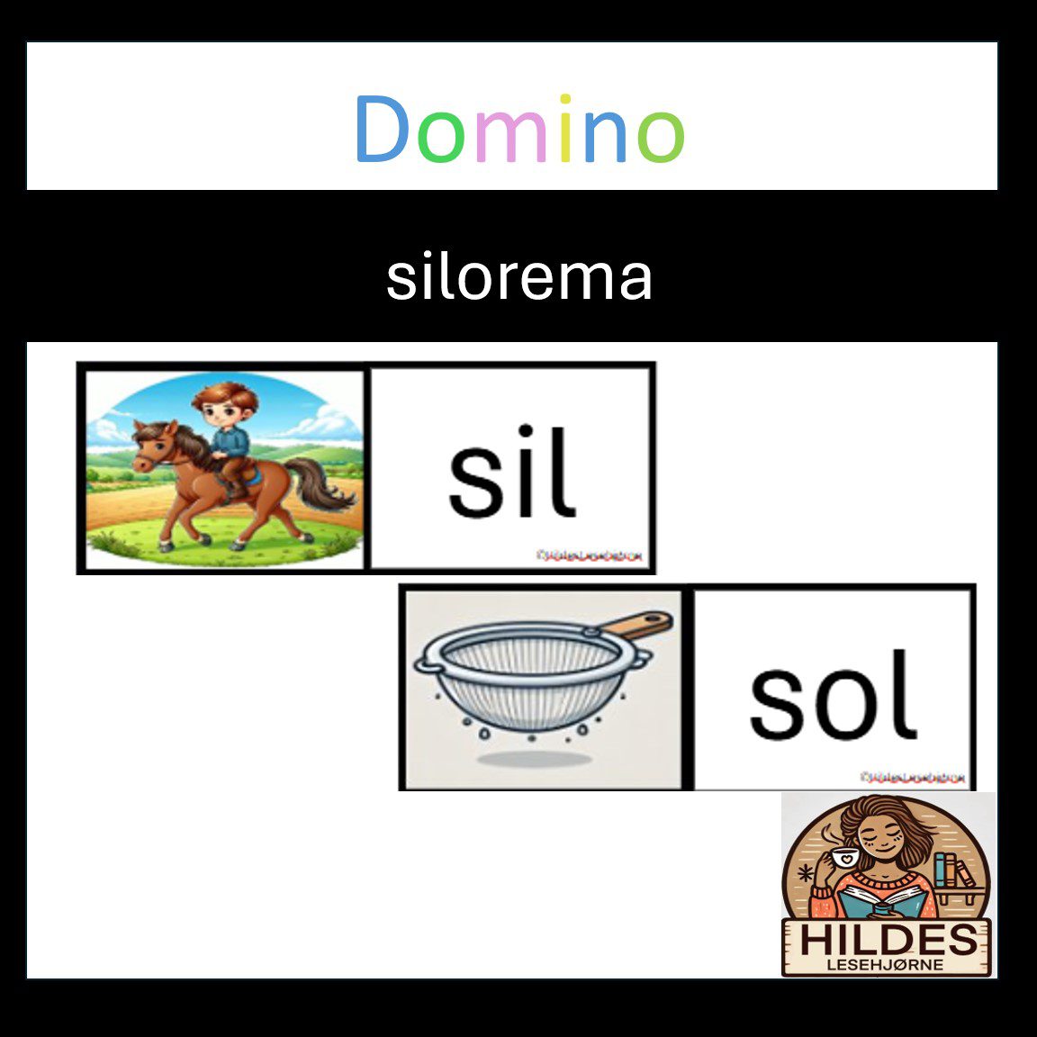 Lesedomino med bokstavene silorema - Bilde 2