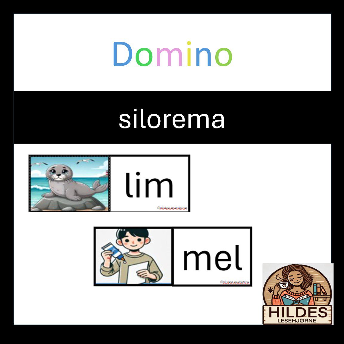 Lesedomino med bokstavene silorema - Bilde 3