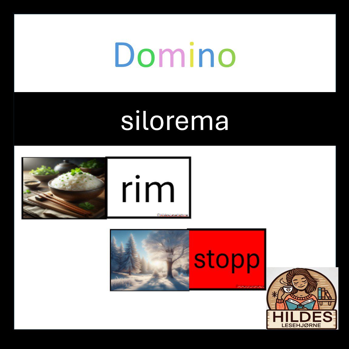 Lesedomino med bokstavene silorema - Bilde 4