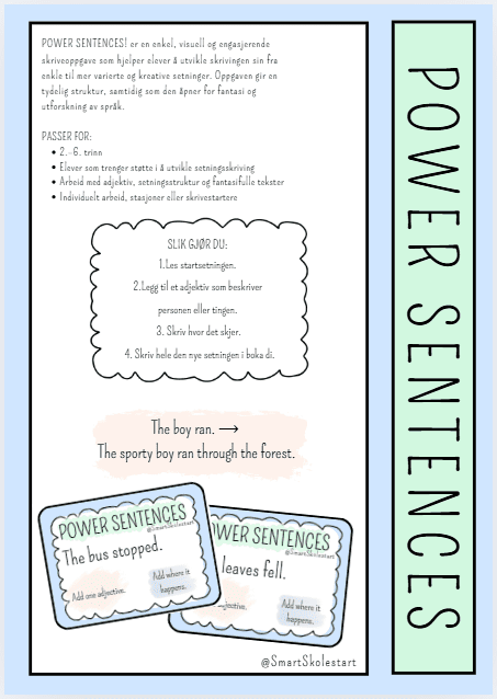 POWER SENTENCES! Engelsk skriveoppgave - Bilde 3