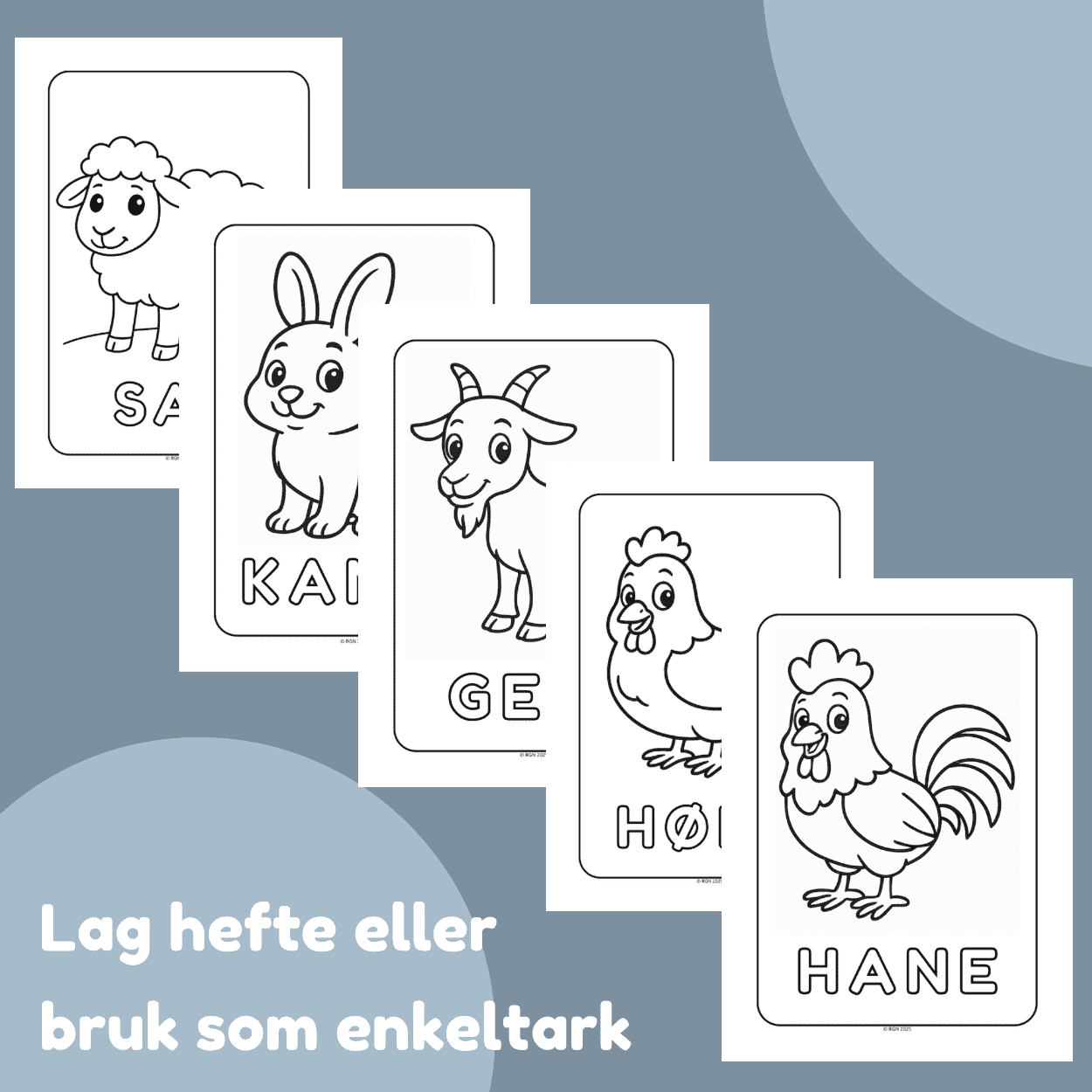 Dyrene på gården - FARGELEGGINGSHEFTE - BARNEHAGE OG SKOLE - Bilde 2