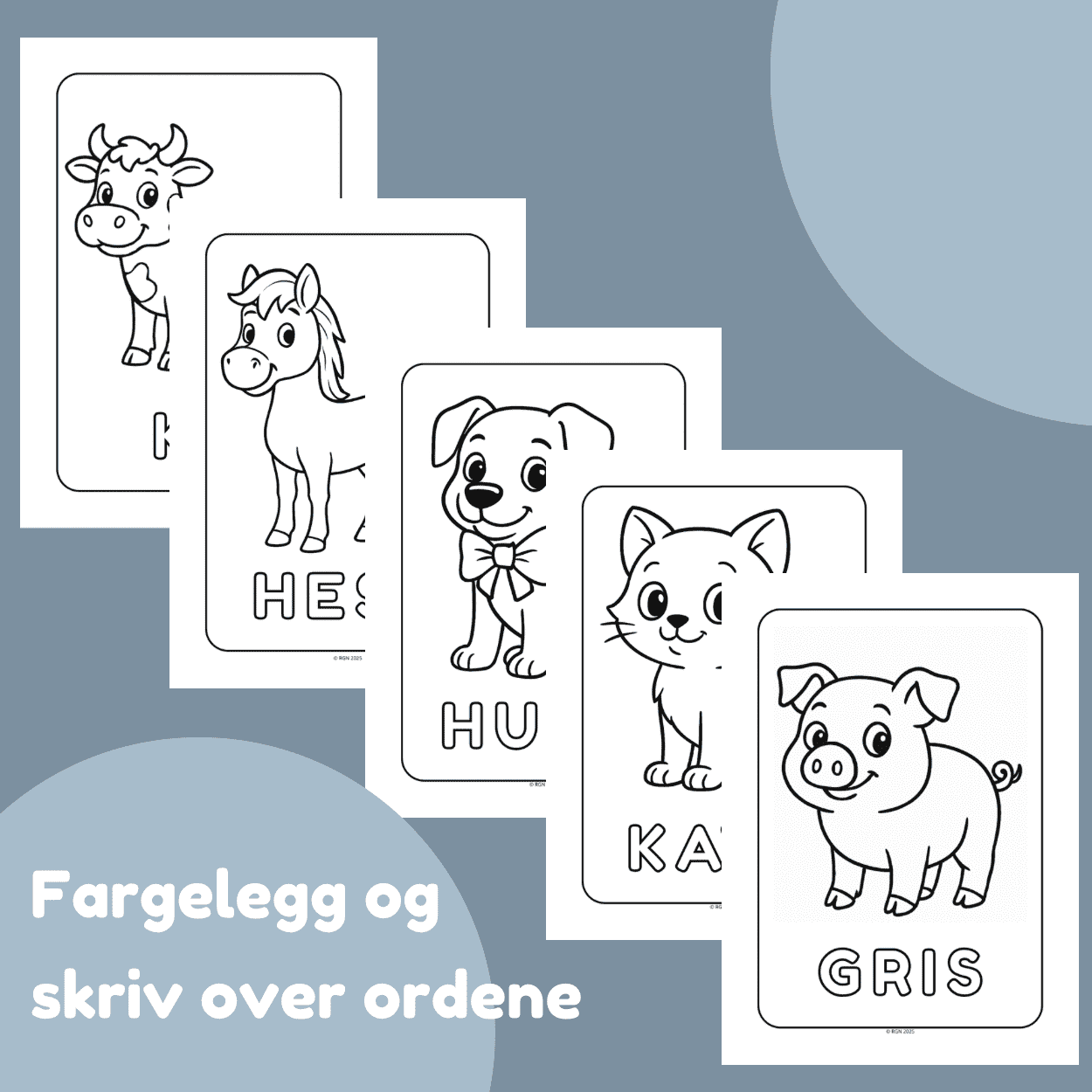 Dyrene på gården - FARGELEGGINGSHEFTE - BARNEHAGE OG SKOLE - Bilde 3