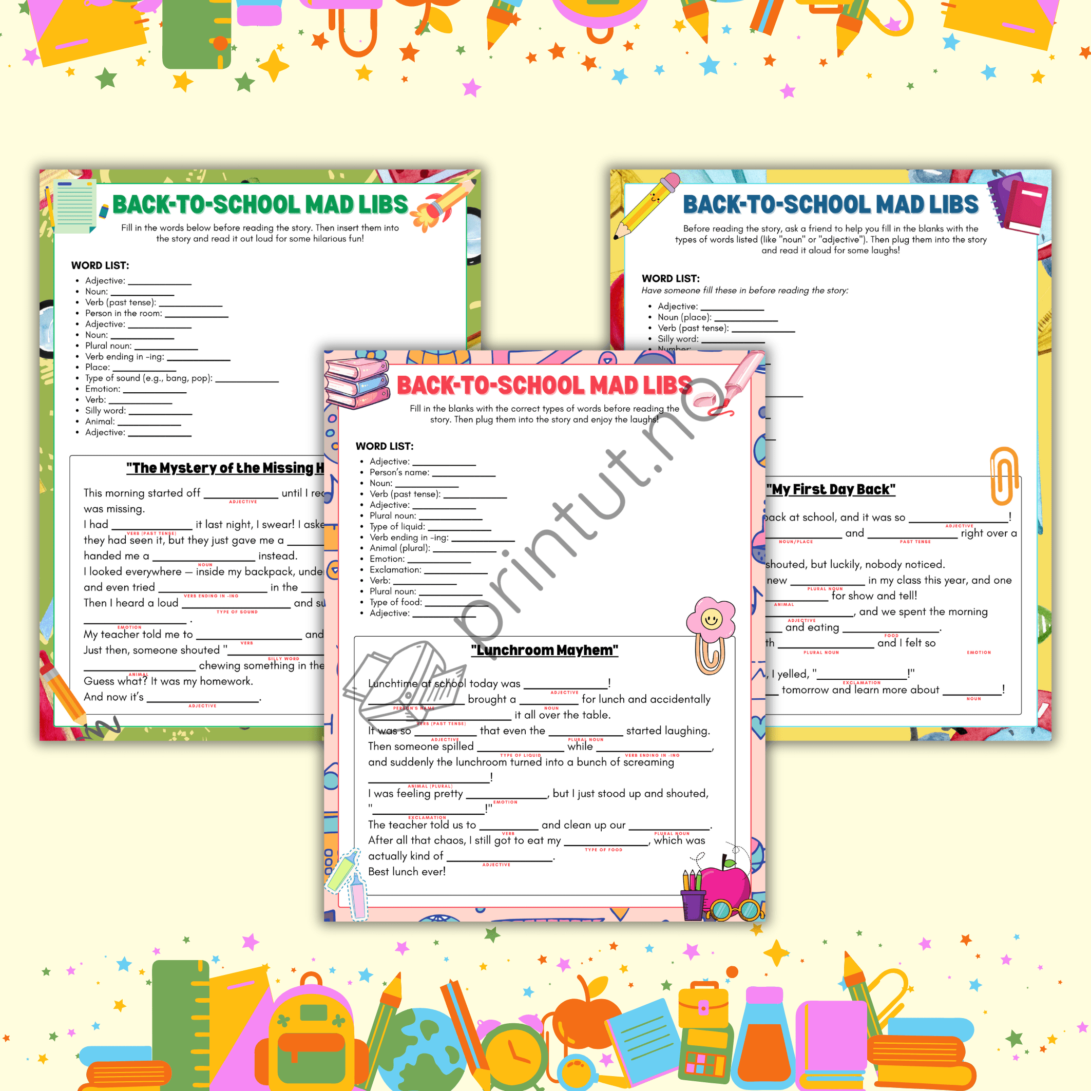 Mad libs-back to school - Bilde 2