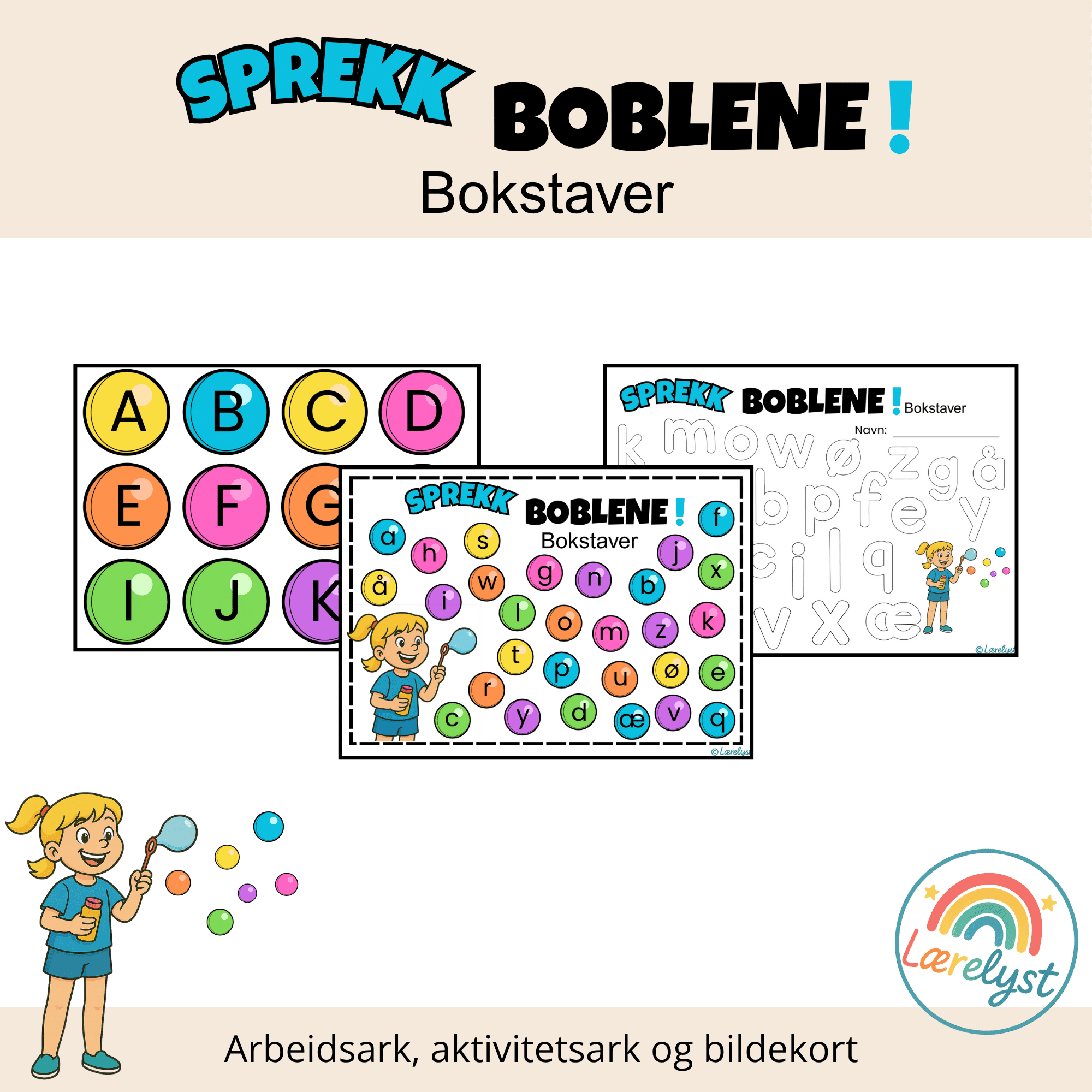 Sprekk boblene! Bokstaver