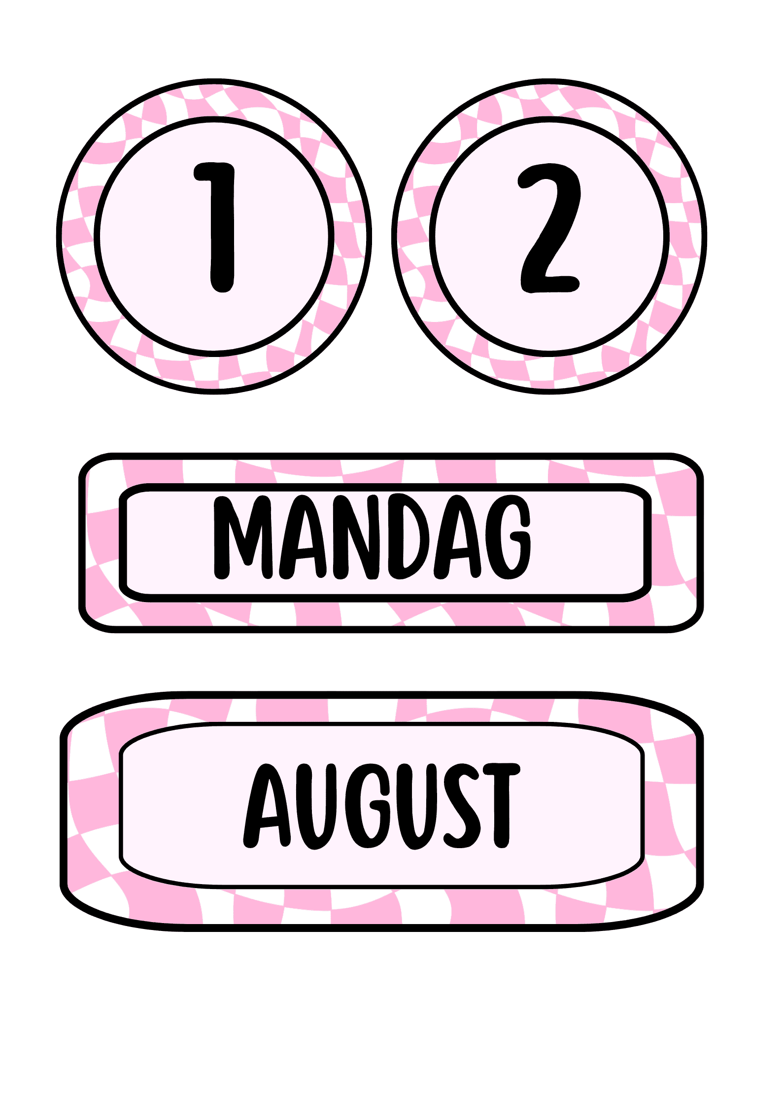 Vegg timeplan (rosa tema)