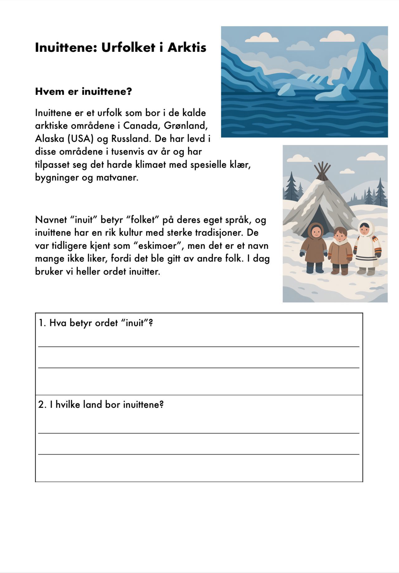 Arbeidshefte Inuittene - Bilde 2