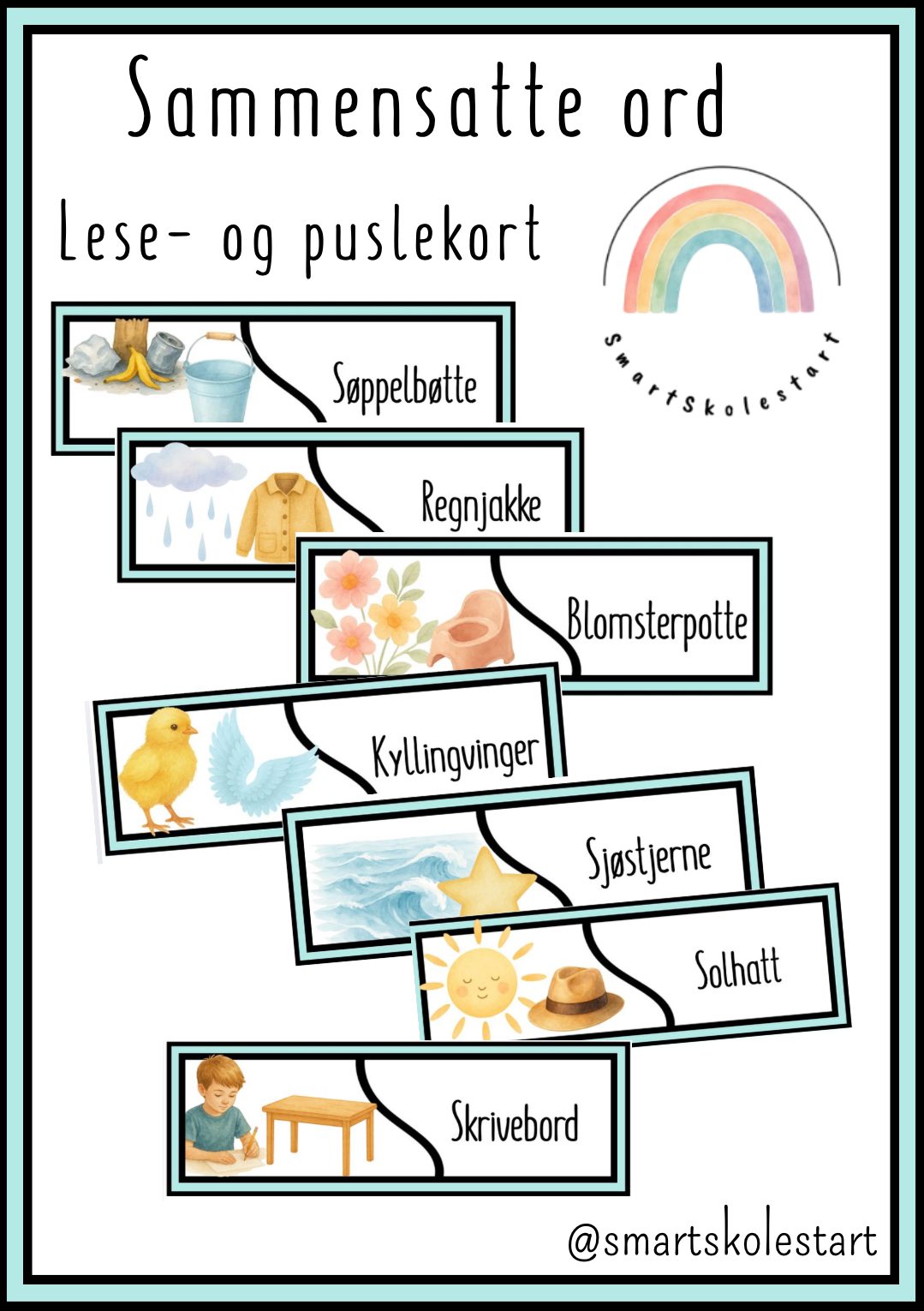 Sammensatte ord: Lese- og puslekort