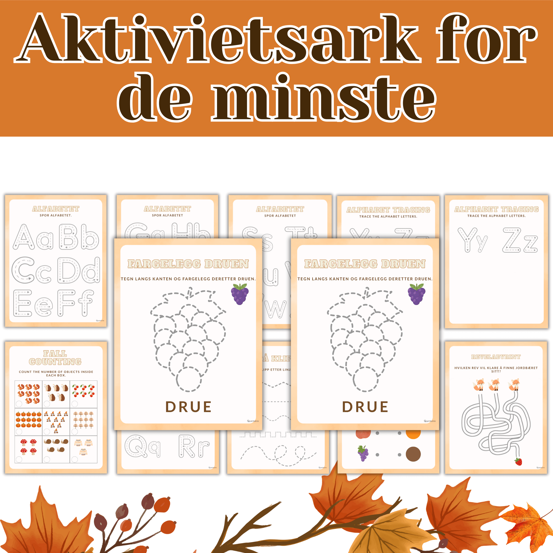 arbeidsark med høsttema-for de minste - Bilde 2