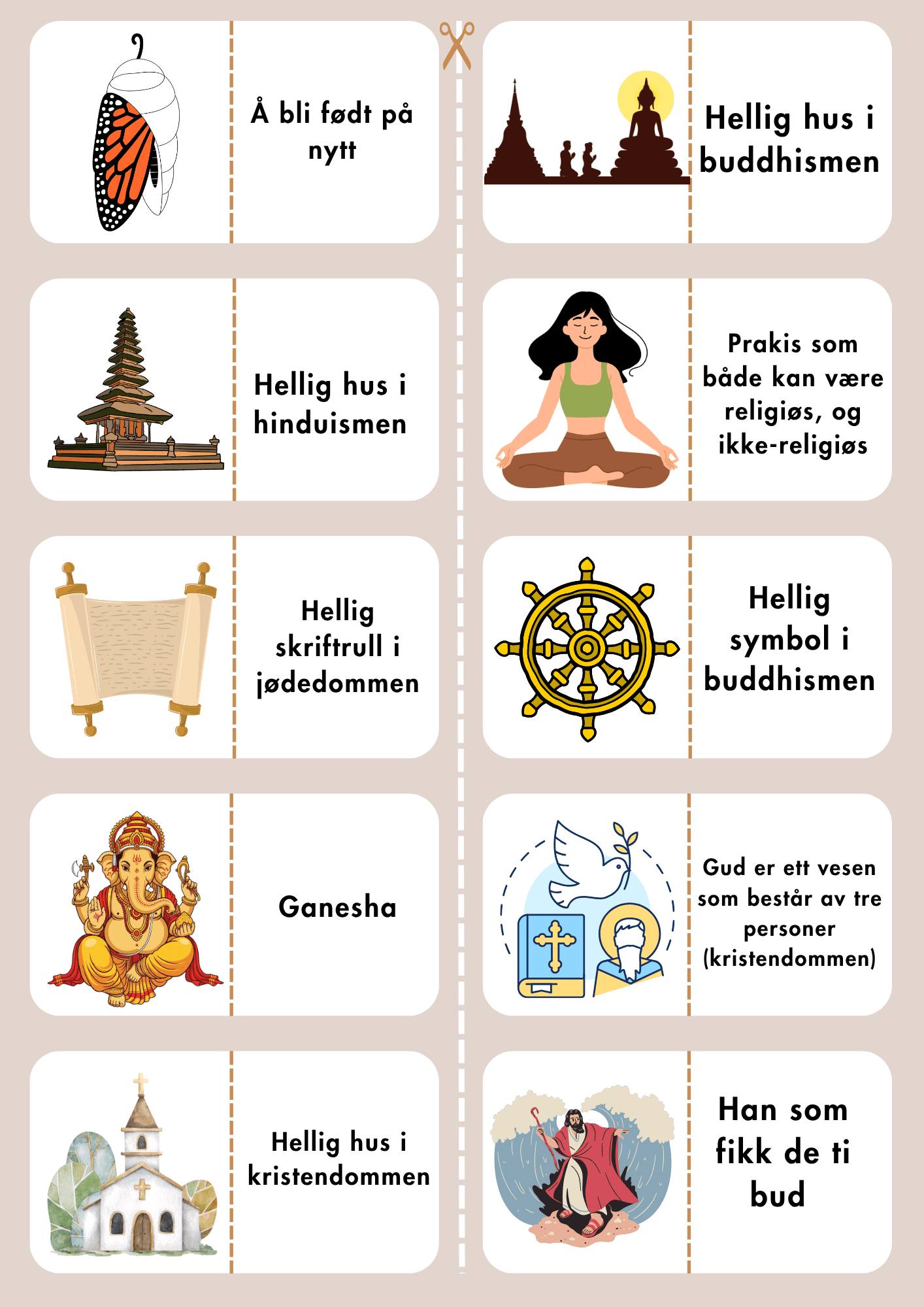 Verdensreligionene: Ord og bildekort - Bilde 3