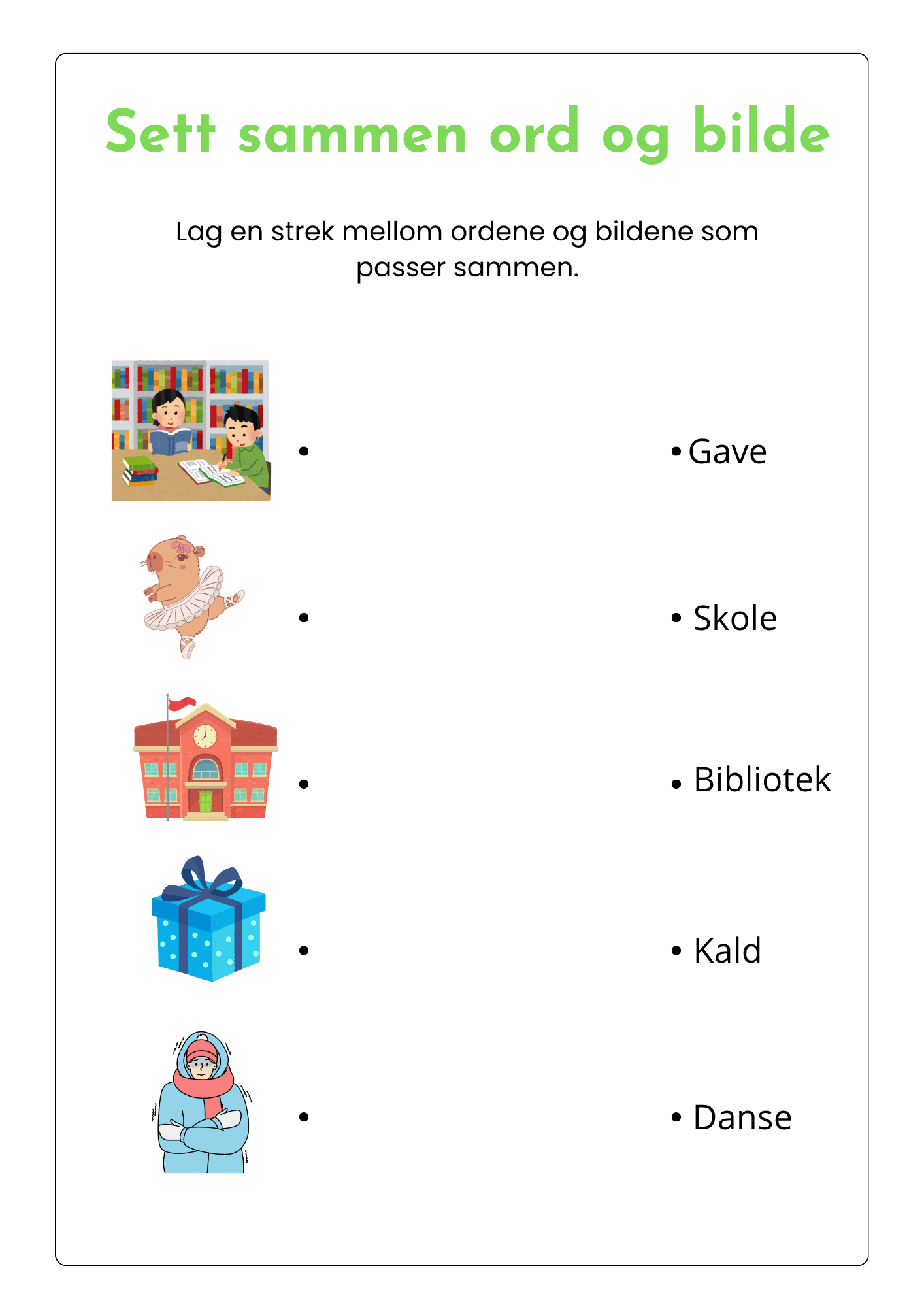 Ulike arbeidsark med begrepstrening - Bilde 2