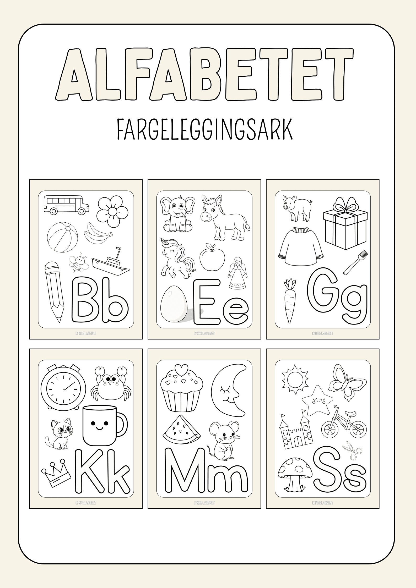 ALFABETET - Plakater og fargeleggingsark - Bilde 3