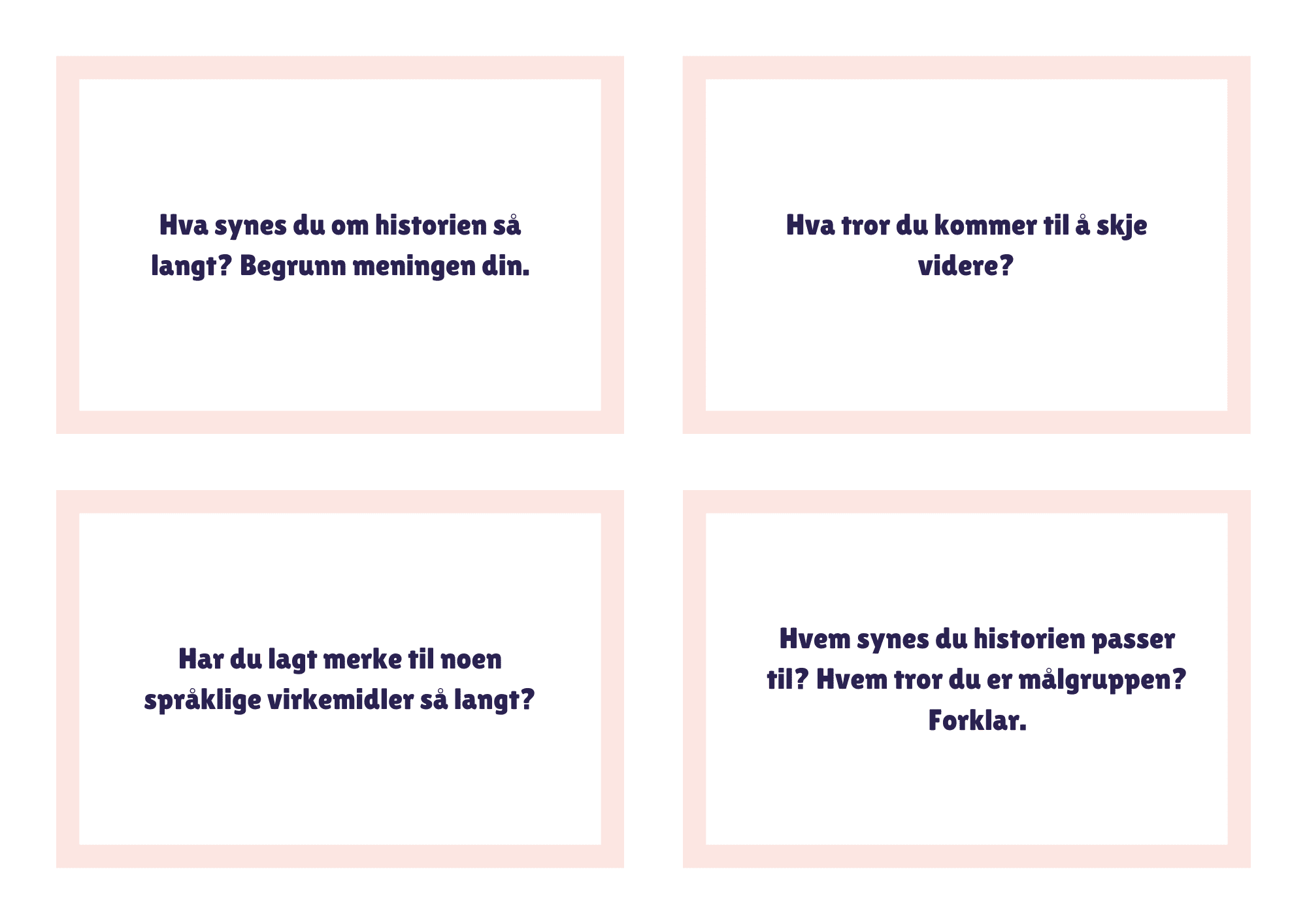 Diskusjonskort: Lesestopp (skjønnlitterære tekster) - Bilde 2