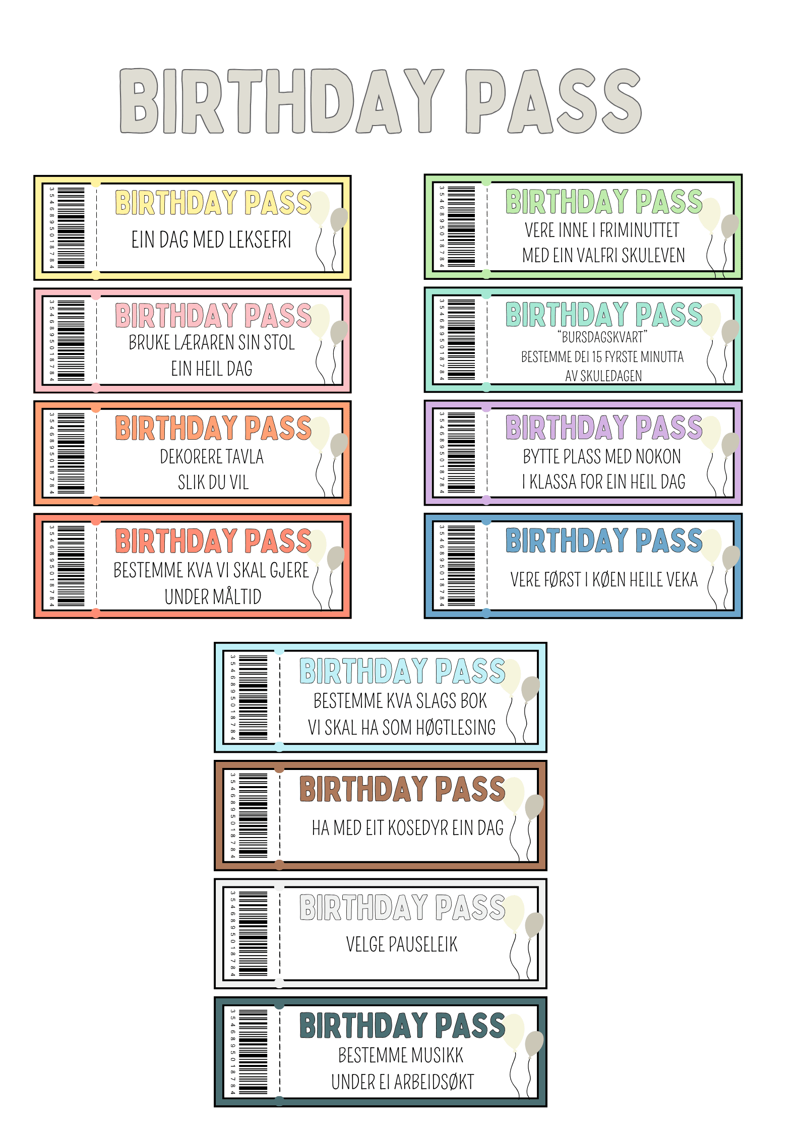 BIRTHDAY PASS - Bilde 2