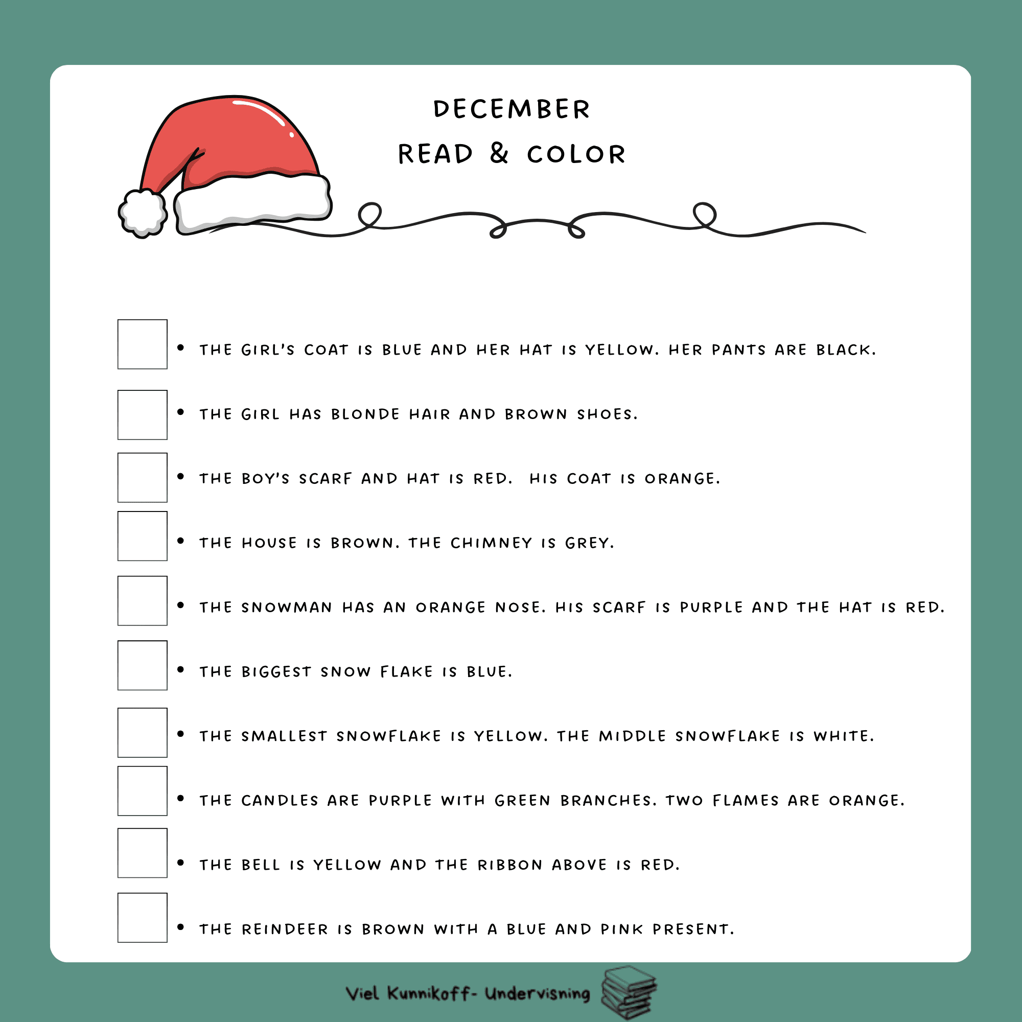 Read and color - december