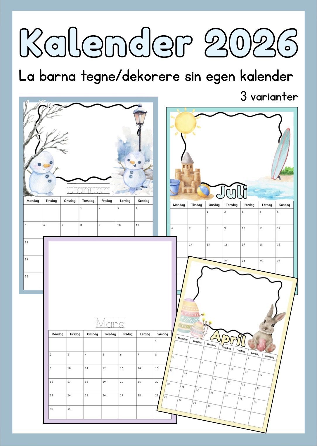 La barna tegne sin egen kalender