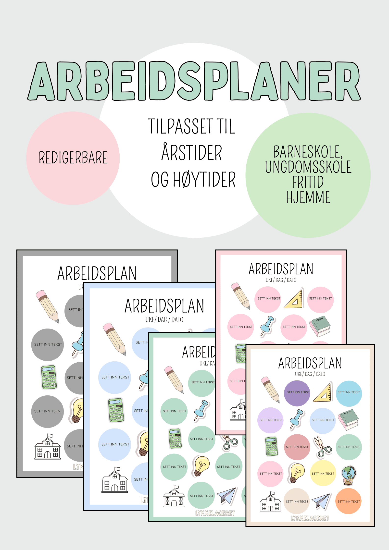 ARBEIDSPLANER - redigerbare - Bilde 2