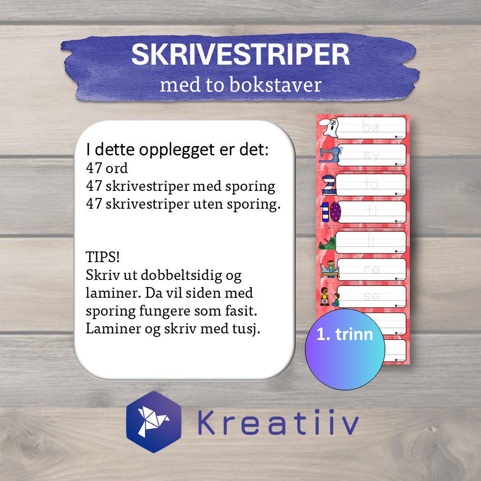 Skrivestriper med to bokstaver - Bilde 2