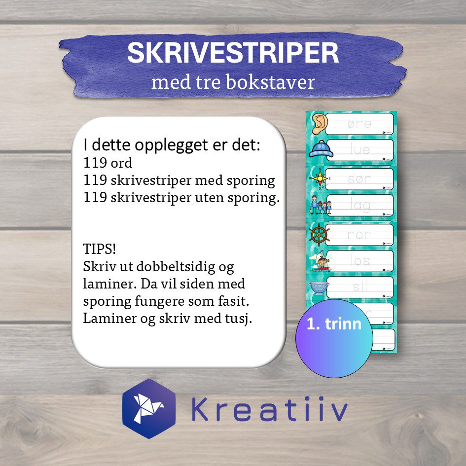 Skrivestriper med tre bokstaver - Bilde 2