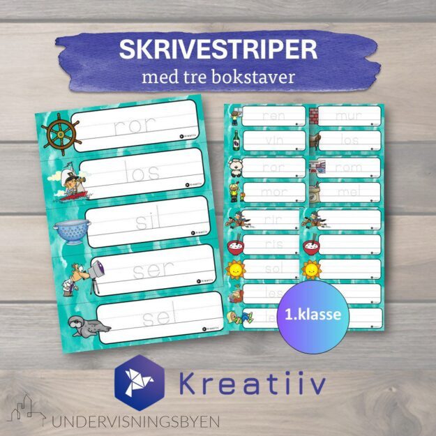 Skrivestriper med tre bokstaver