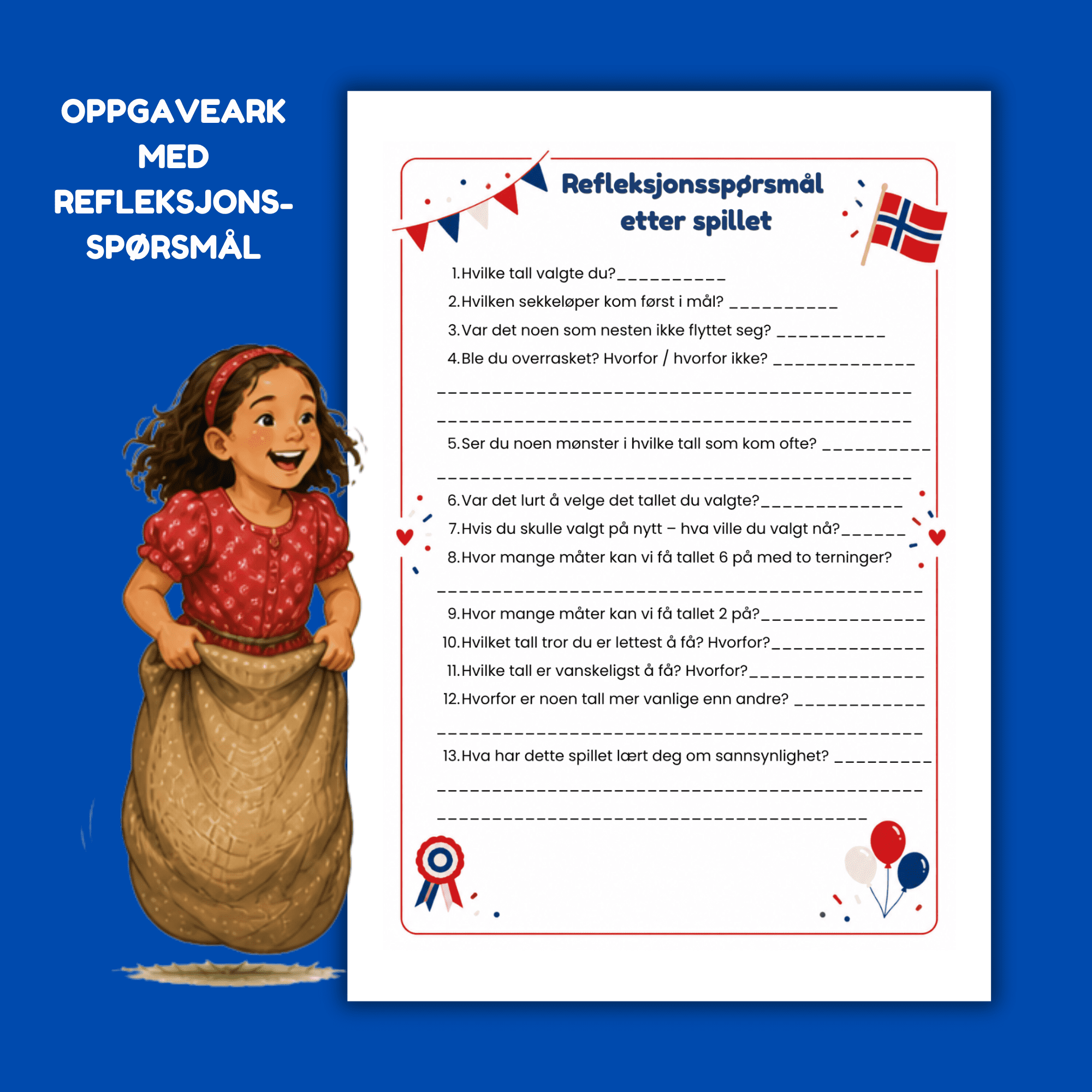 SEKKELØP MED TERNINGER - 17. MAI-SPILL - Bilde 3