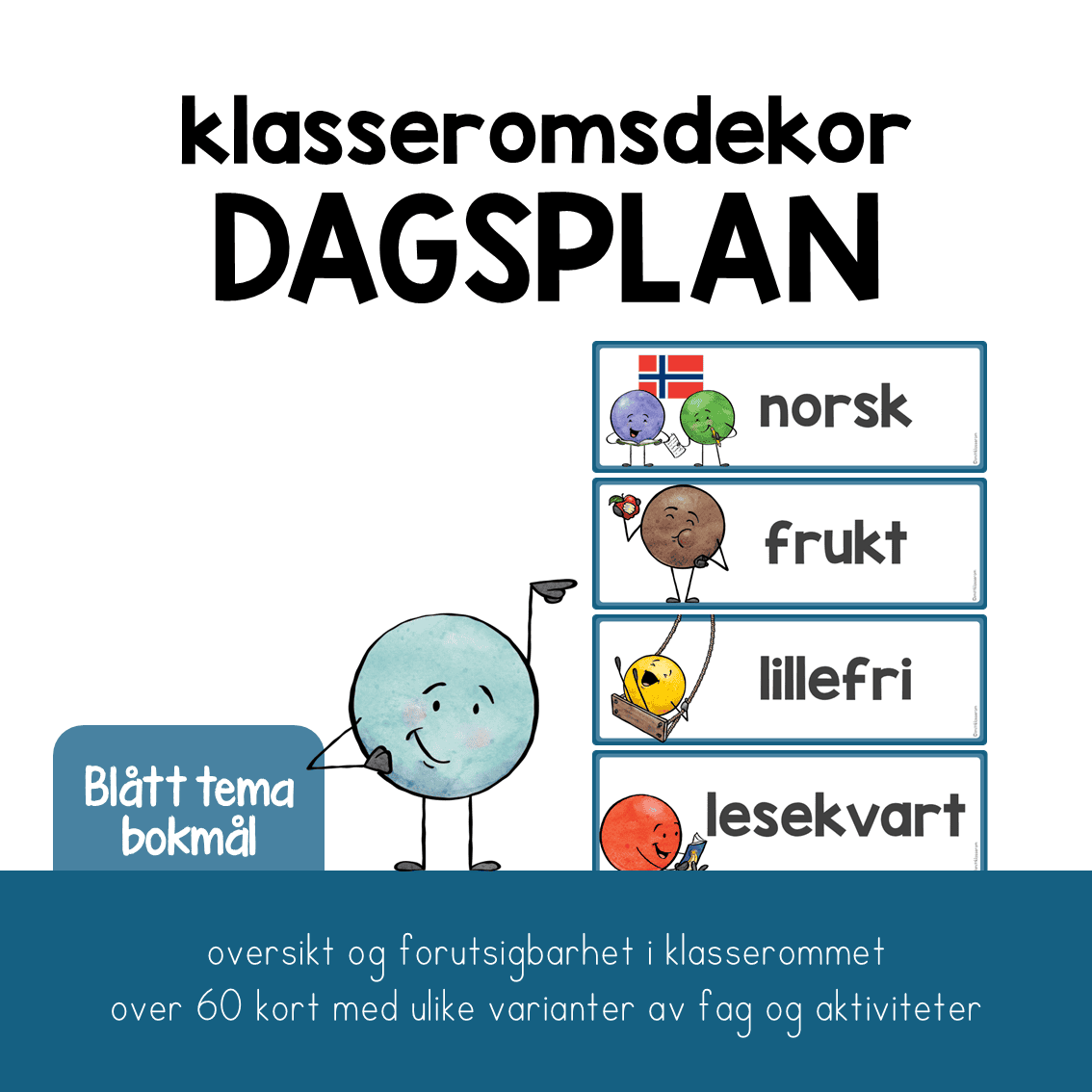 Klasseromsdekor blå SAMLEPAKKE 10 produkter BM - Bilde 3