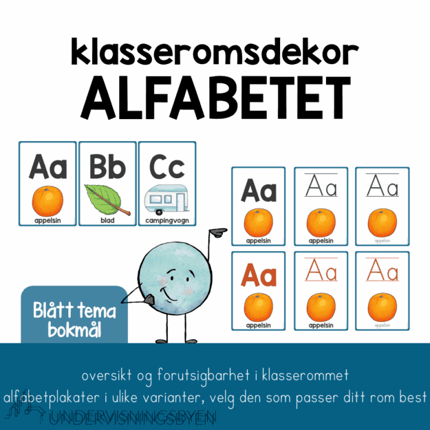 Klasseromsdekor ALFABET blå BM