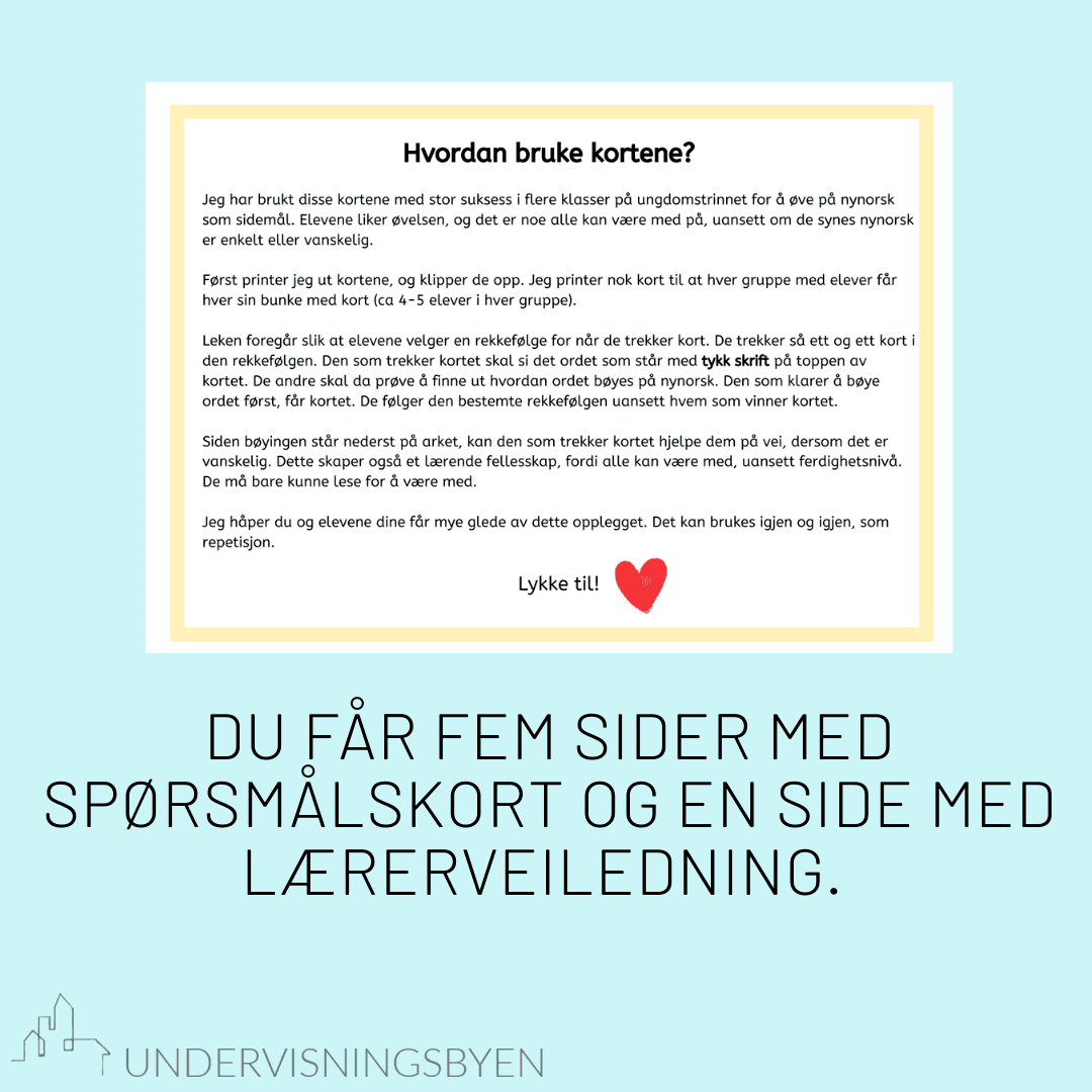 Kortspill om gradbøying av adjektiv på nynorsk - Bilde 2