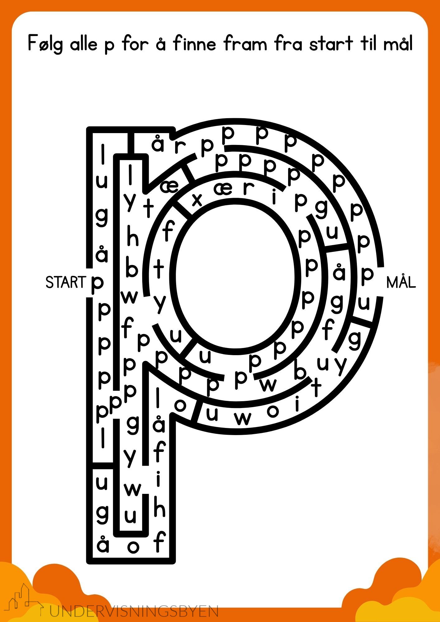 Bokstavlabyrint (29 bokstavark med labyrinter) - Bilde 6