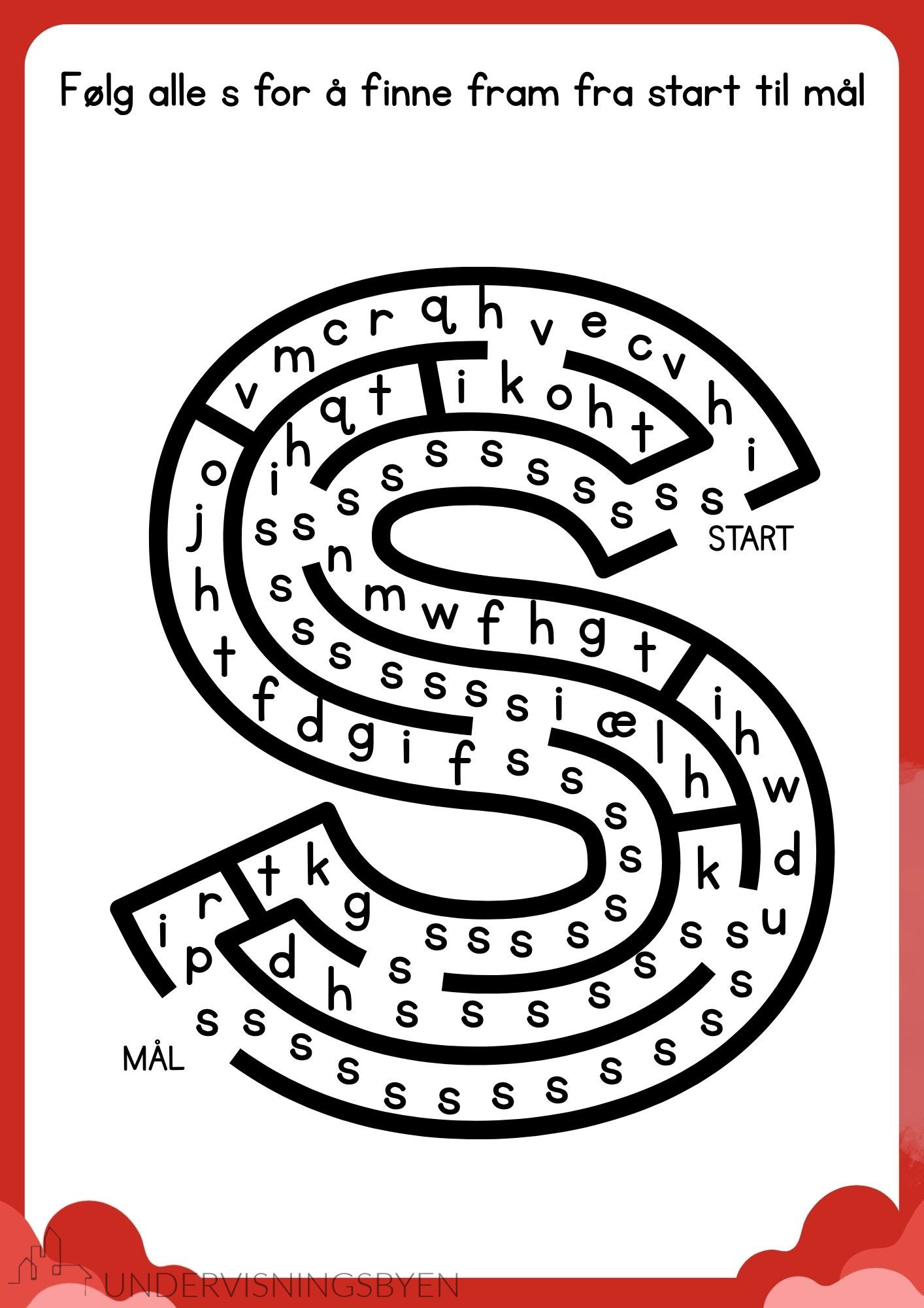 Bokstavlabyrint (29 bokstavark med labyrinter) - Bilde 7