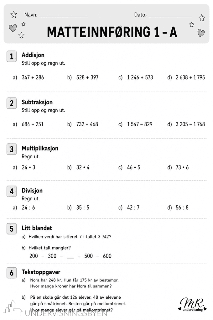 Matteinnføringer 5. klasse - Bilde 3