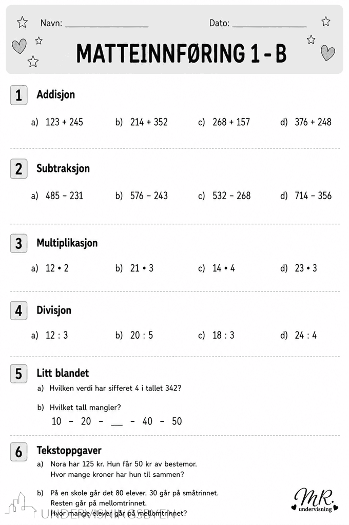 Matteinnføringer 5. klasse - Bilde 4
