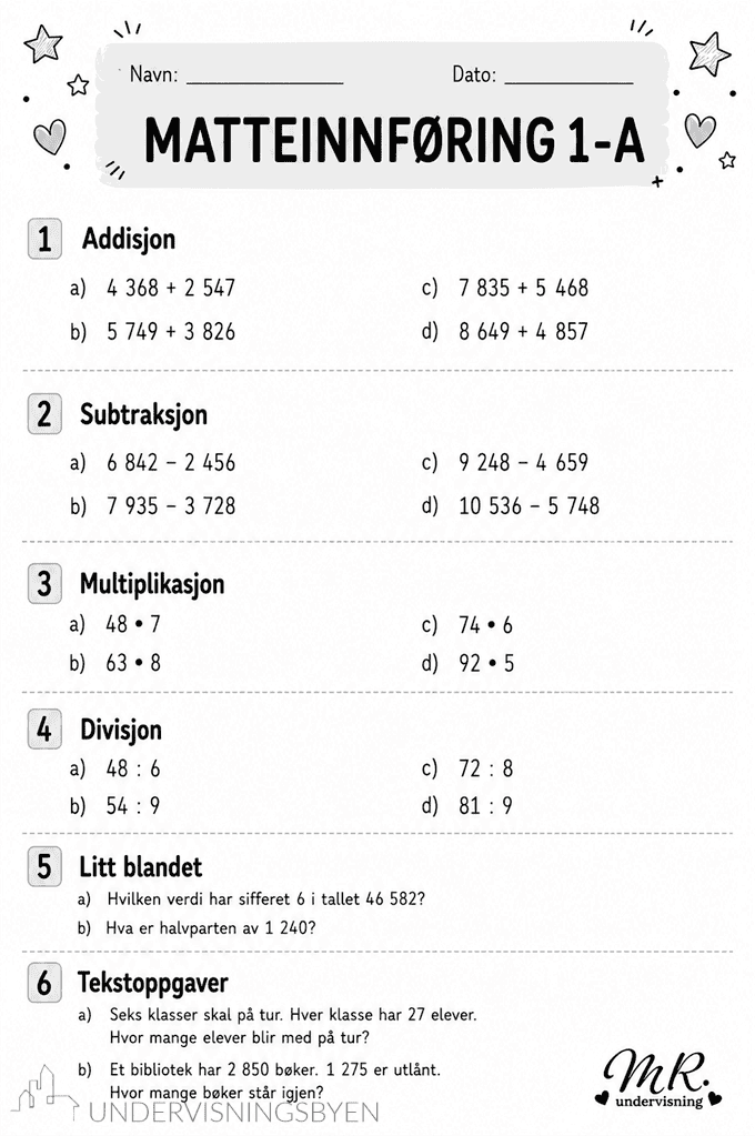 Matteinnføringer 6.klasse - Bilde 3