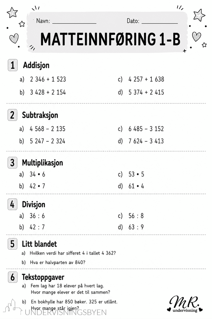 Matteinnføringer 6.klasse - Bilde 4