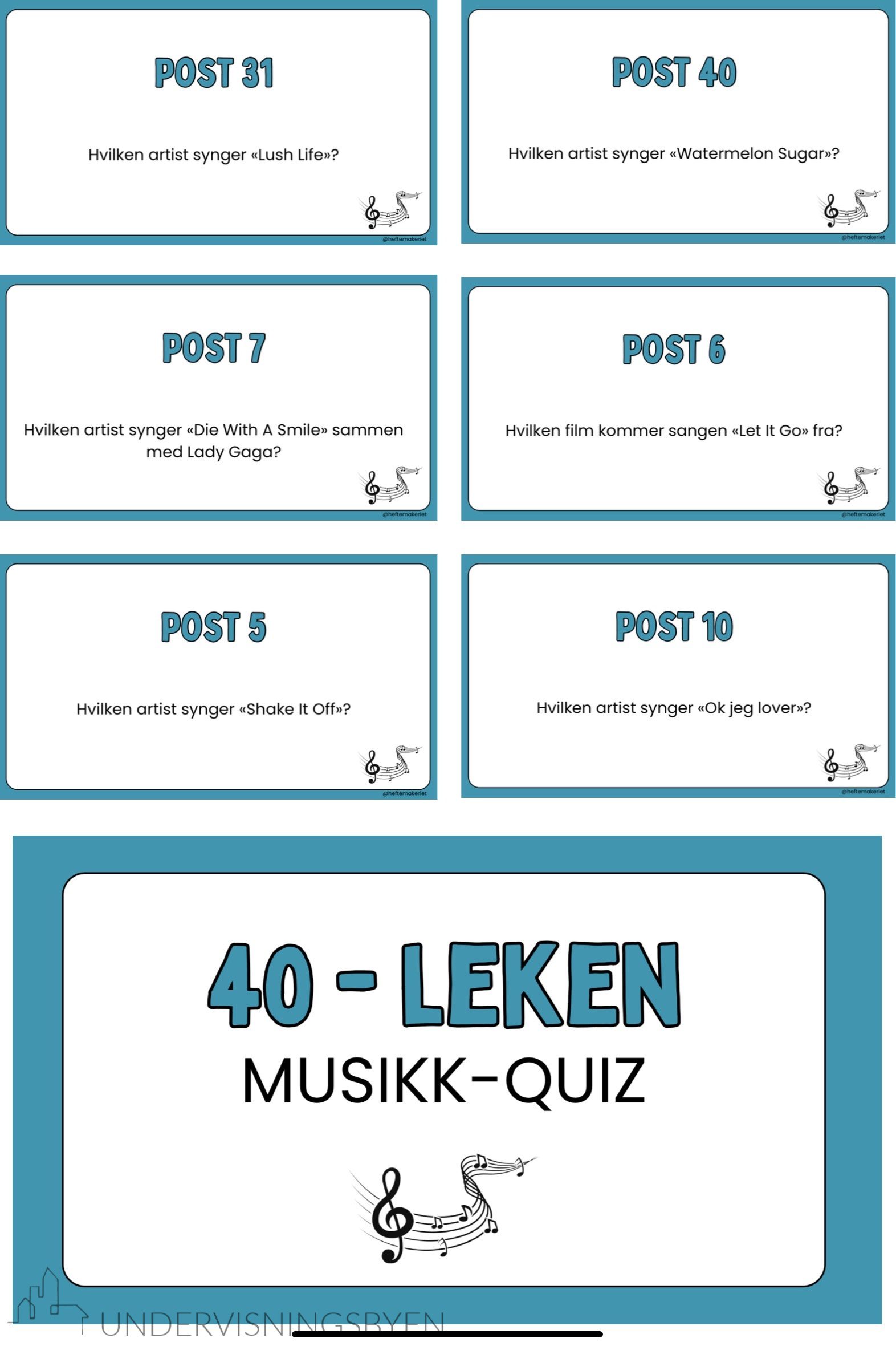 40-Leken Musikk-Quiz (med og uten svaralternativer) - Bilde 2