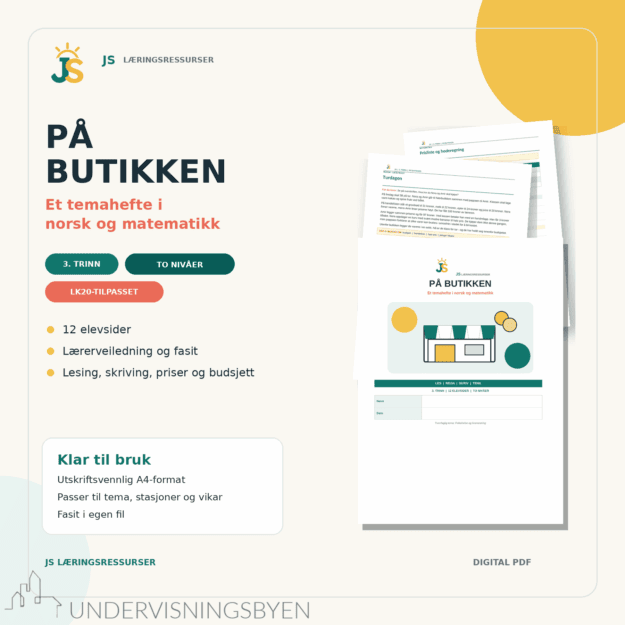 På butikken – tverrfaglig mestringshefte for 3. trinn