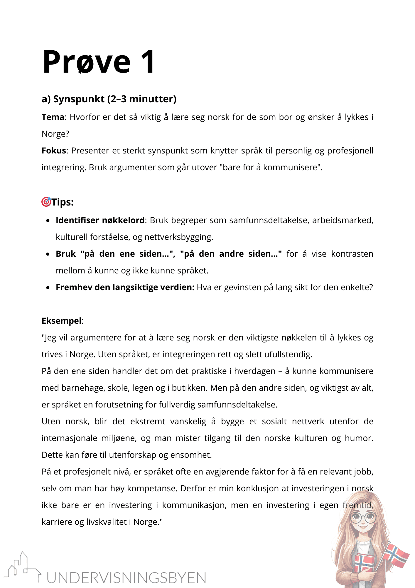 Muntlig del av Norskprøven B1/B2 - Bilde 6