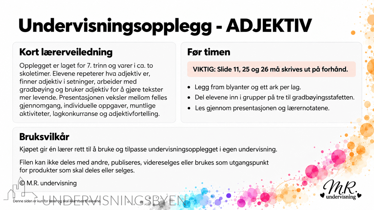 Undervisningsopplegg: ADJEKTIV - Bilde 2