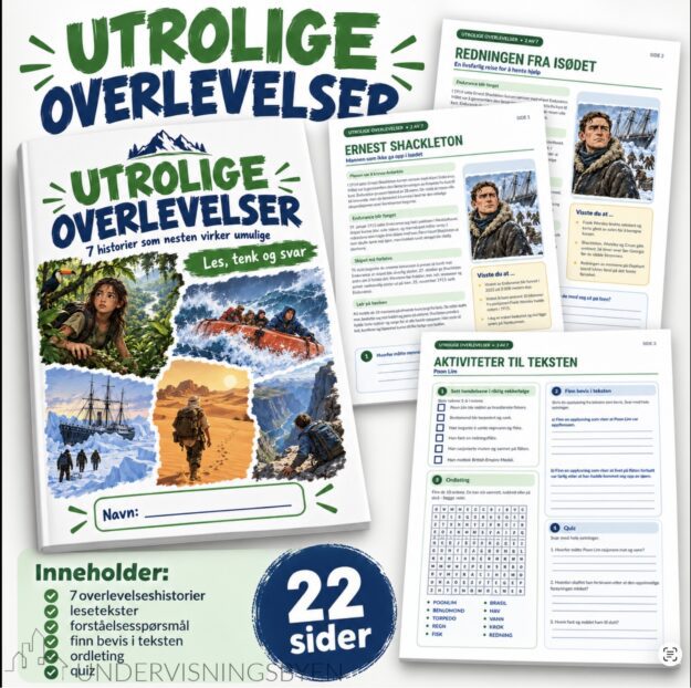 Utrolige overlevelser – BM - 22 sider med fakta, spørsmål og aktiviteter