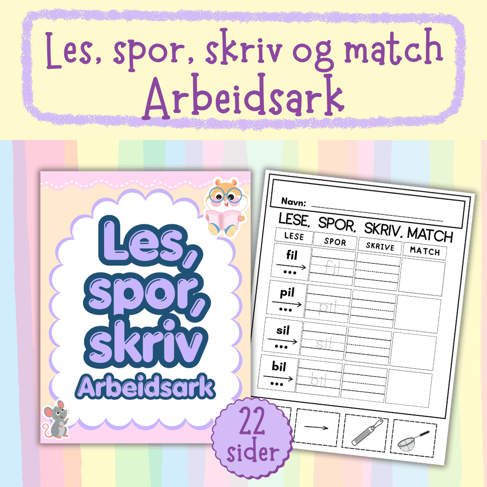 Les, spor og skriv - rimord - 22 sider