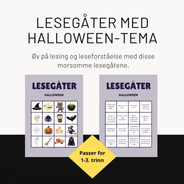 Lesegåter med Halloween-tema (1-3. trinn)