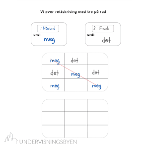 3 på rad rettskriving - skrivemal